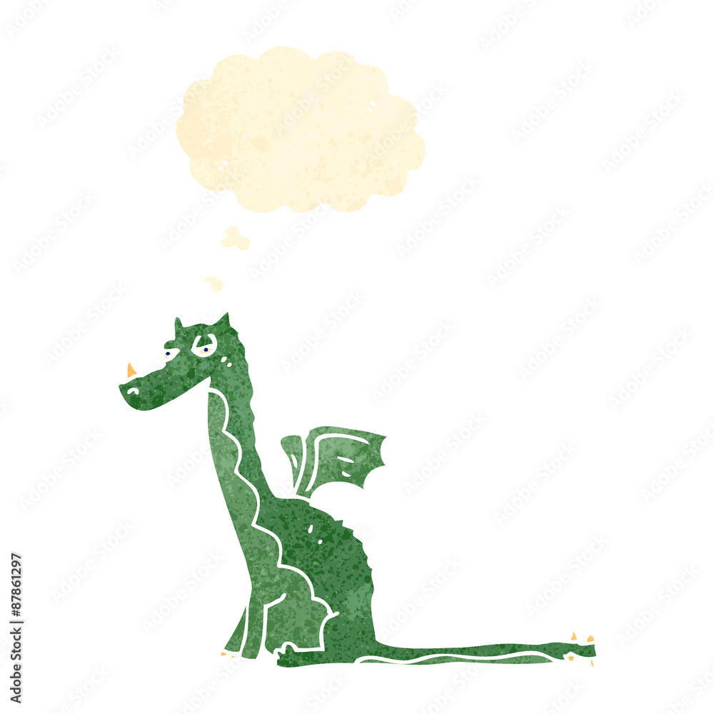 Fototapeta premium retro cartoon dragon
