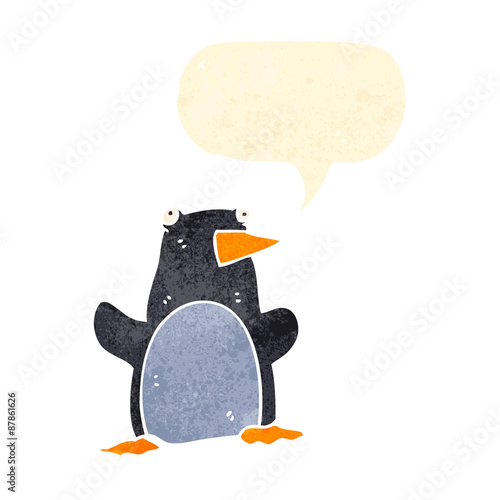 funny retro cartoon penguin photo