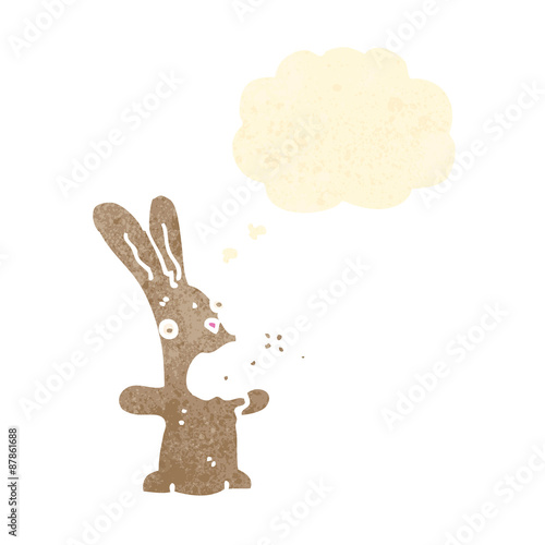 retro cartoon burping rabbit