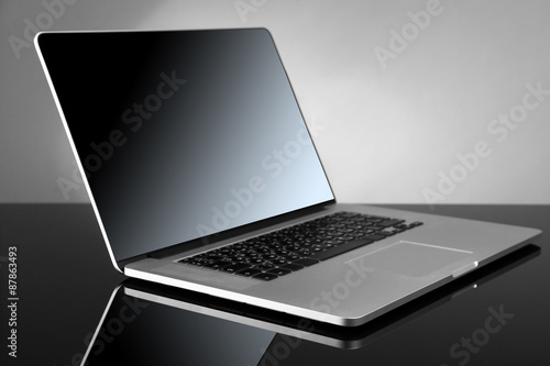 Laptop on gray background © Africa Studio