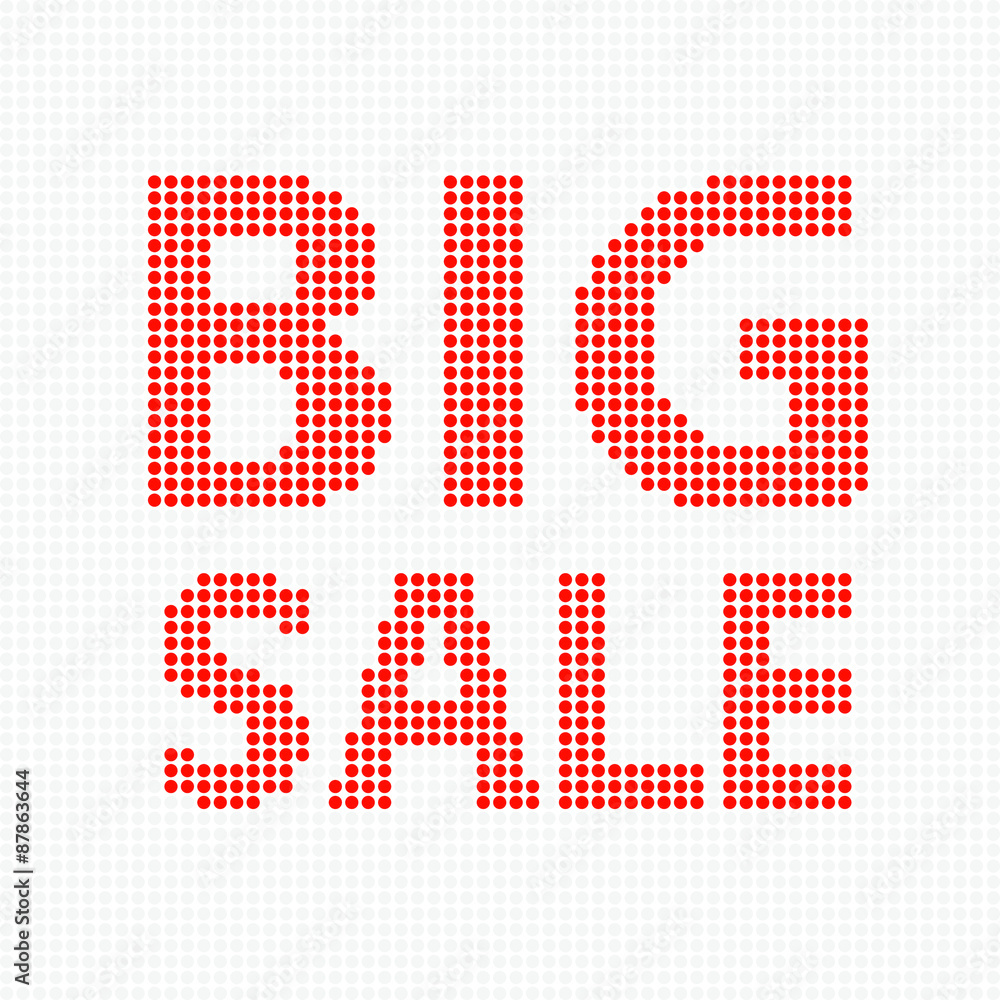 Red letters of BIG SALE on white background
Red letters of BIG SALE on white background