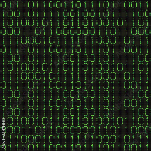 Green binary code background 