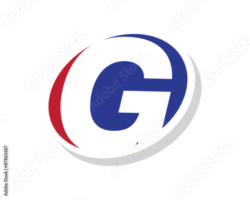 negative space elips logo letter g