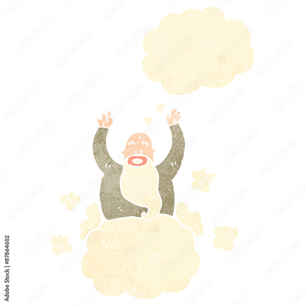 retro cartoon god on cloud retro cartoon god on cloud