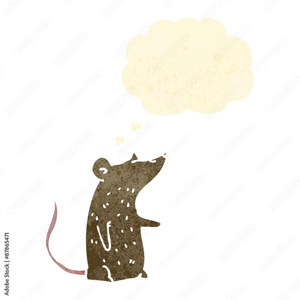 retro cartoon rat with thought bubble retro cartoon rat with thought bubble