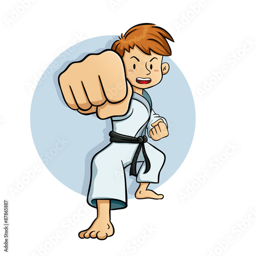 Boy Training Karate