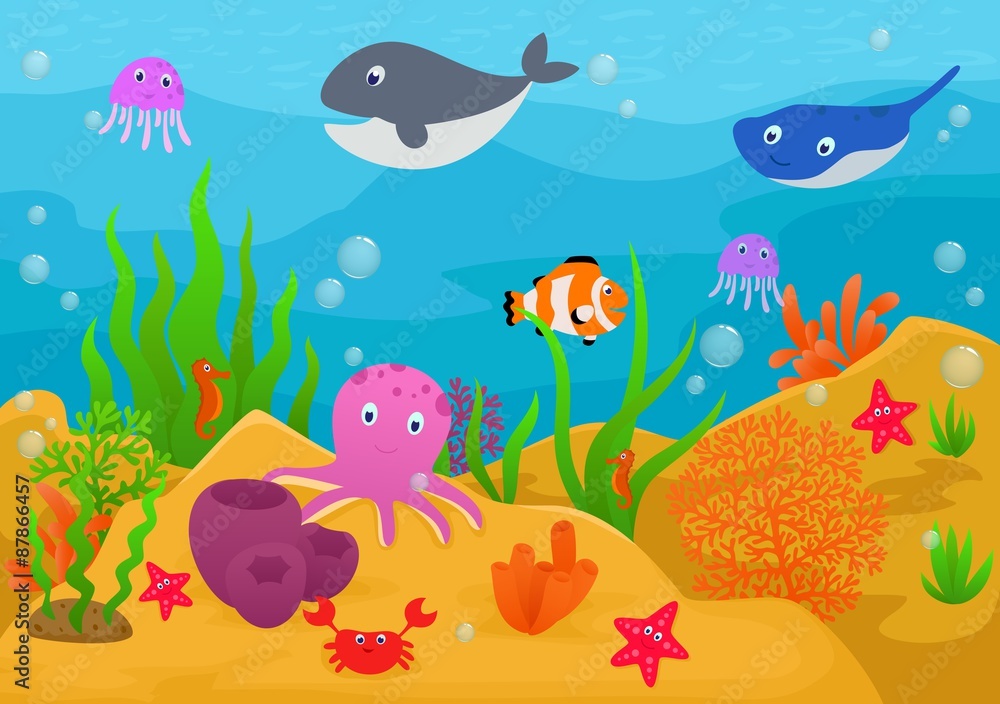 Sea life animal cartoon Sea life animal cartoon