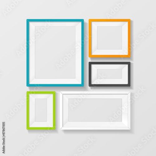 Vector color picture frame vector set