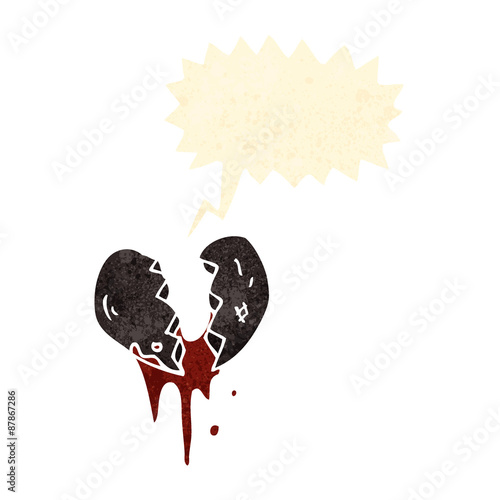 cartoon breaking black heart