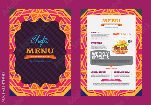 Restaurant menu design.