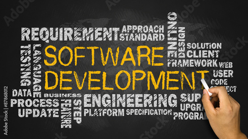 software development word cloud on blackboard