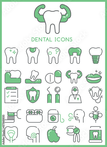 Dental Icons set vector