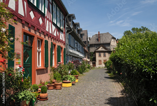 Fototapeta Naklejka Na Ścianę i Meble -  historic old town Frankfurt-Hoechst with its half-timbered houses