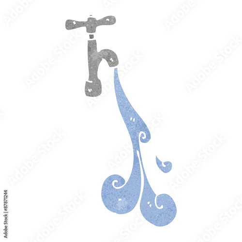 retro cartoon pouring faucet