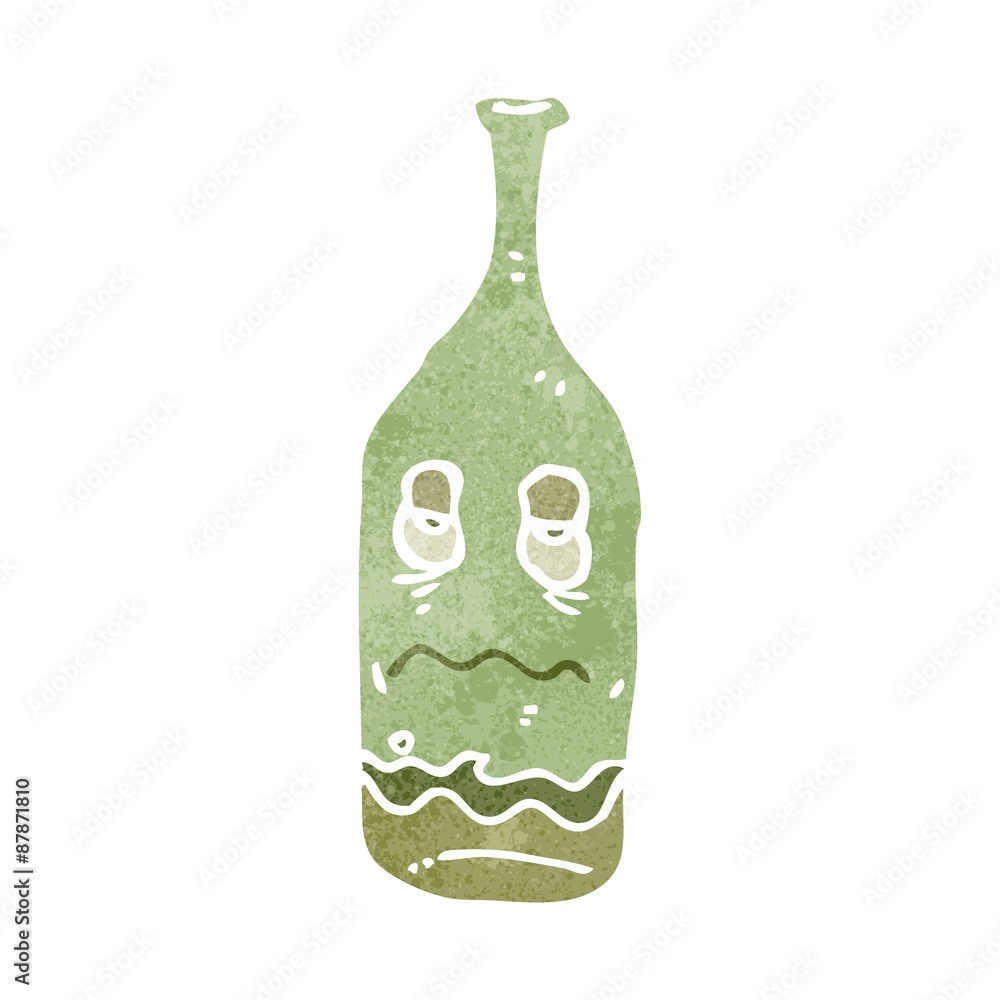 retro cartoon wine bottle retro cartoon wine bottle