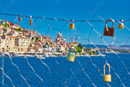 Love chain fence in town of Sibenik