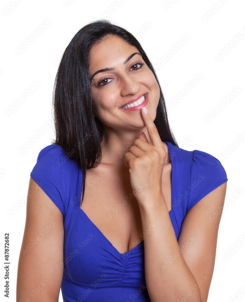 Moderne Frau mit langen schwarzen Haaren Moderne Frau mit langen schwarzen Haaren