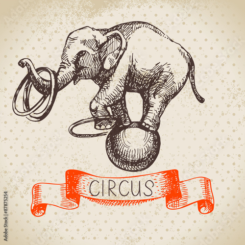Hand drawn sketch circus and amusement vector illustration