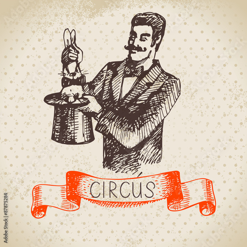 Hand drawn sketch circus and amusement vector illustration
