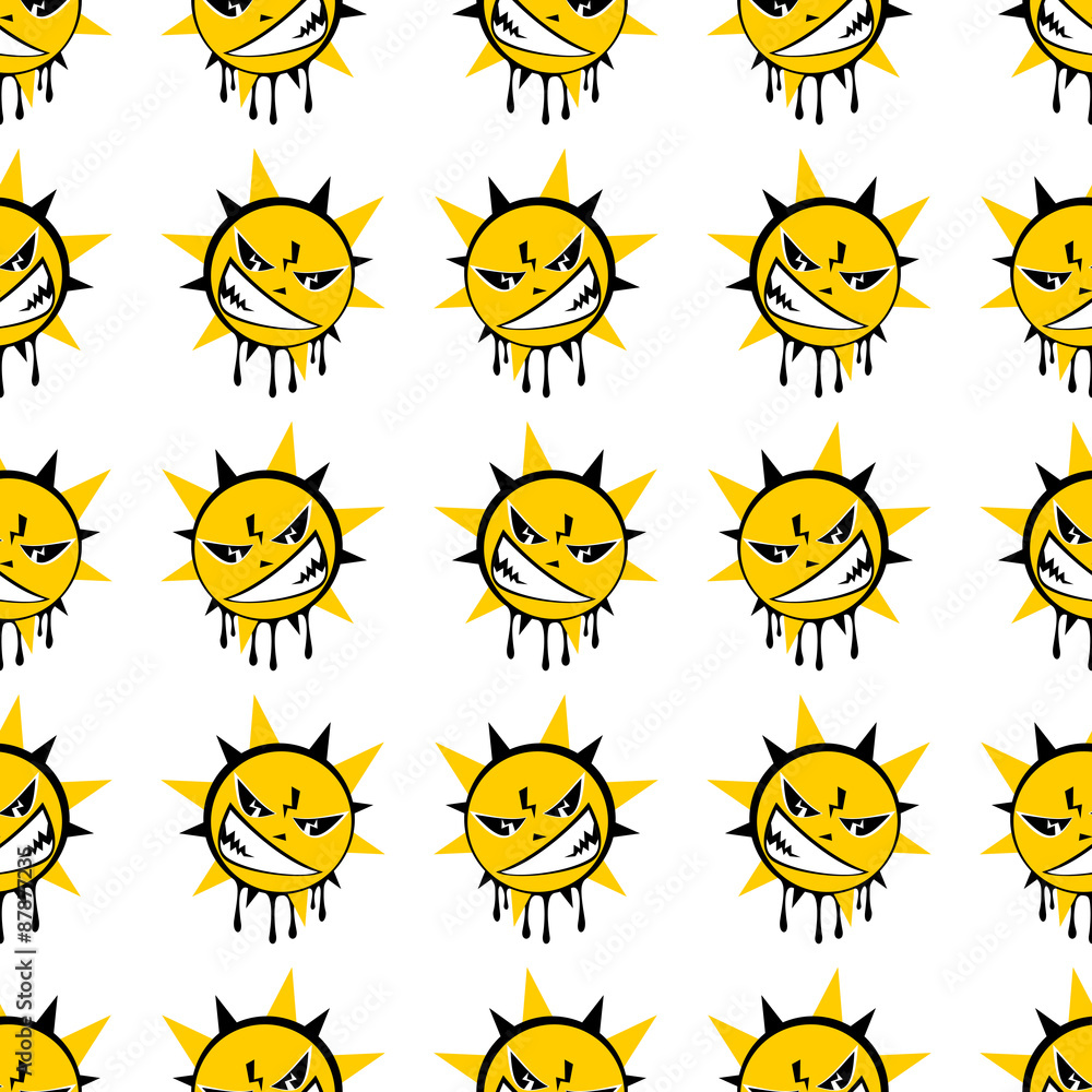 angry sun seamless pattern angry sun seamless pattern