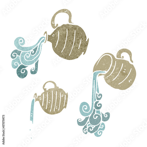 retro cartoon pouring jugs