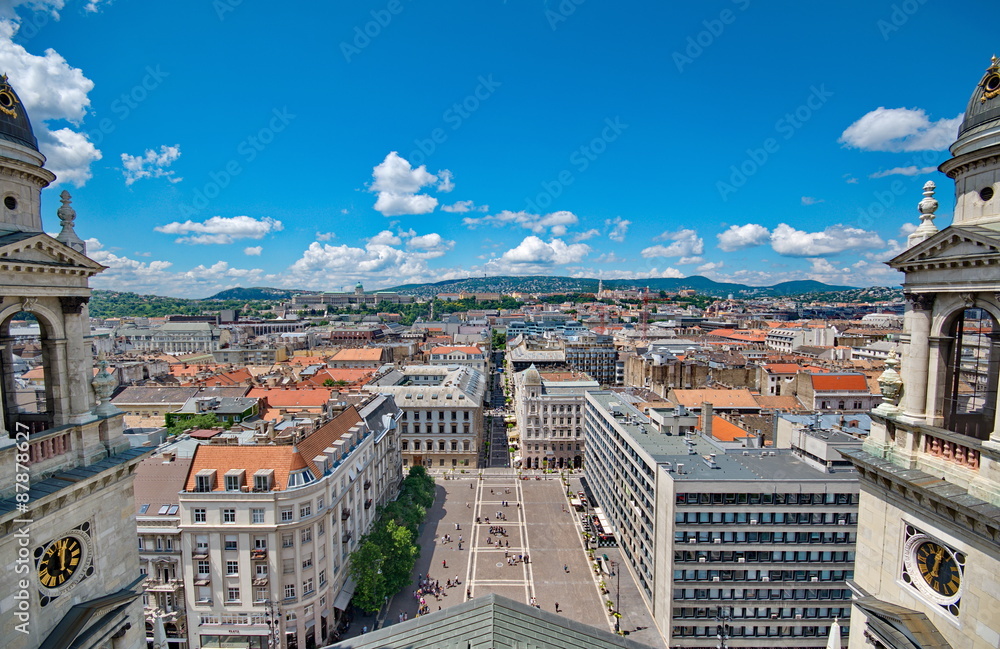 View from St. Stephan basilica, Budapest Hungary View from St. Stephan basilica, Budapest Hungary