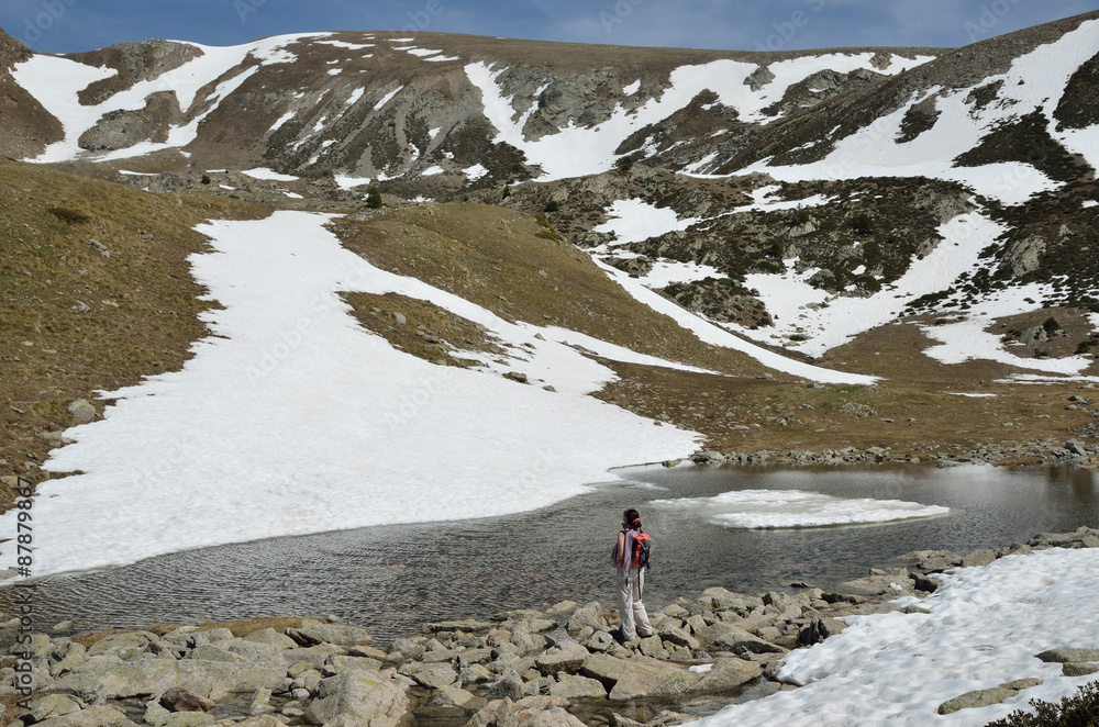 Mountain cirque with a glacial lake in the Madriu-Perafita-Claror valley