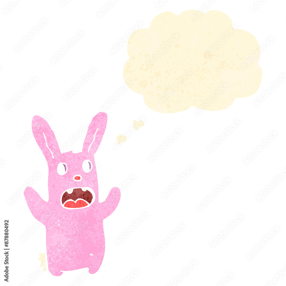 Fototapeta premium cartoon spooky pink bunny rabbit