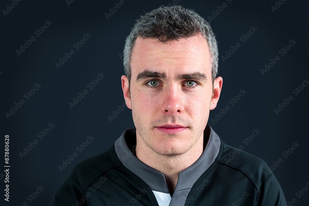 Fototapeta premium A rugby player looking at the camera