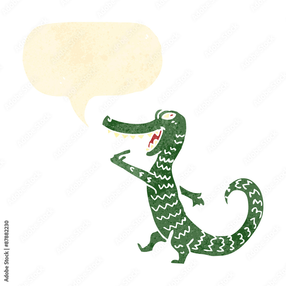 Fototapeta premium retro cartoon,crocodile