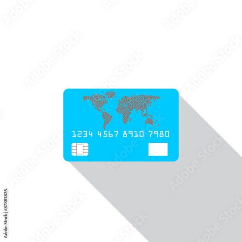  Credit card icon isolated on white background with shadow
