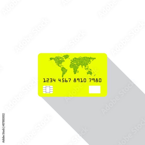  Credit card icon isolated on white background with shadow