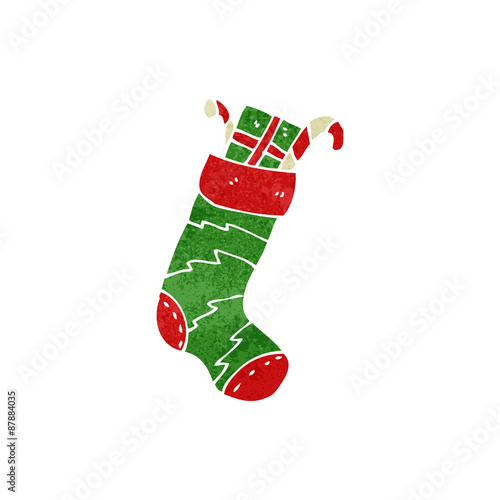 retro cartoon christmas stocking