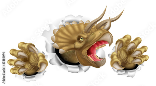Triceratops Dinosaur Claws Tearing