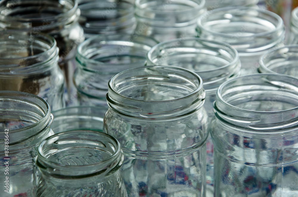 empty jars of homemade preserves empty jars of homemade preserves