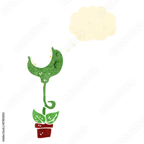 venus fly trap retro cartoon