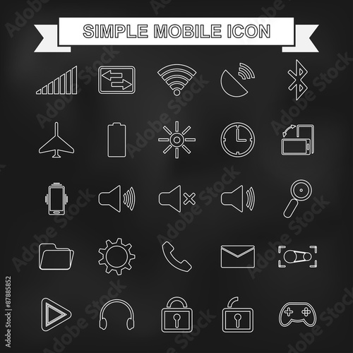 Simple mobile icon with unfocused background