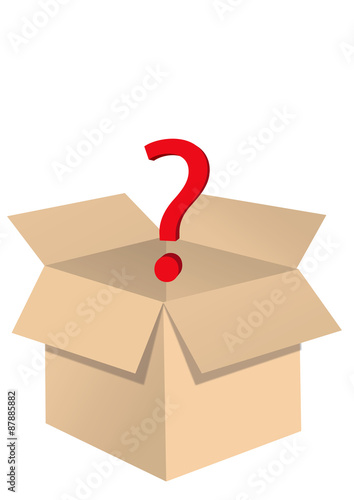 Open box vector with question  illustration eps 10