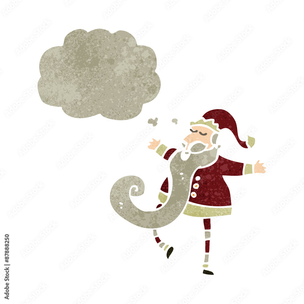 retro cartoon santa claus with thought bubble retro cartoon santa claus with thought bubble