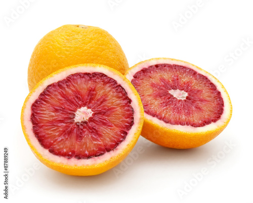 blood oranges isolated on white background