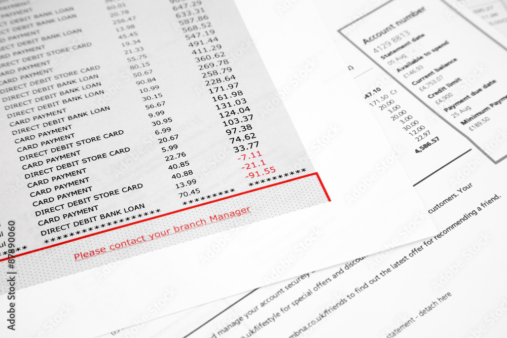 Bank and credit card statement