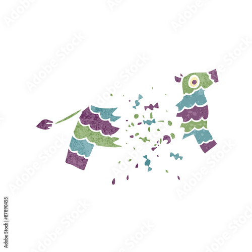 retro cartoon exploding pinata