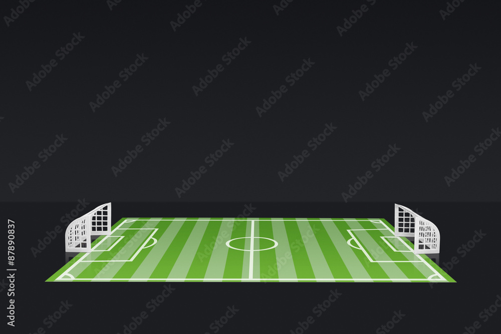Obraz premium Table Top Football Pitch and white Plastic Goal