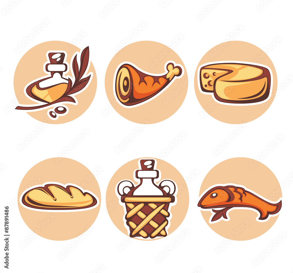 Italian menu, vector collection of food and beverages symbols Italian menu, vector collection of food and beverages symbols