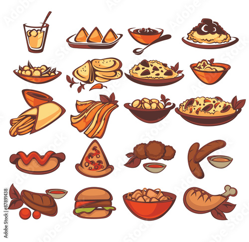 all international food collection: spain, indian, american