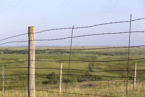 barbed wire fence at Maxwell Wildlife Preserve, Kansas