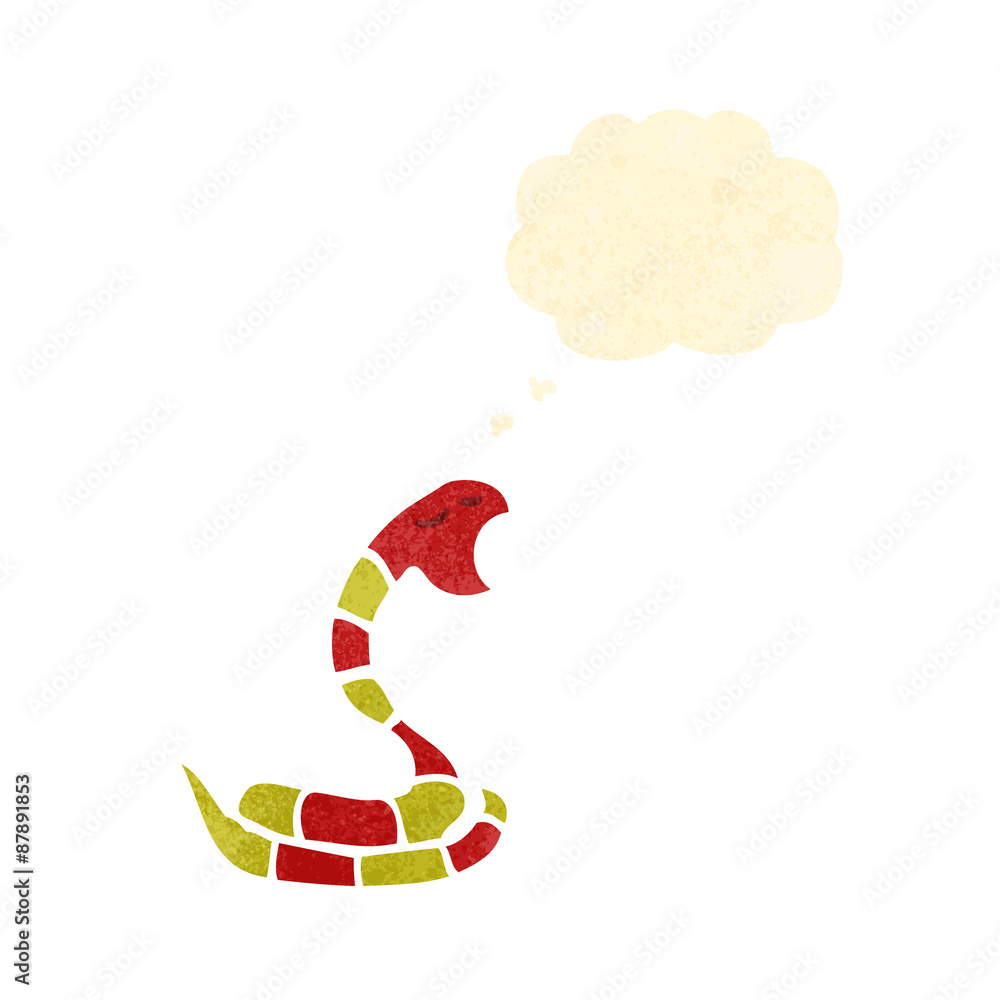 Obraz premium retro cartoon poisonous snake