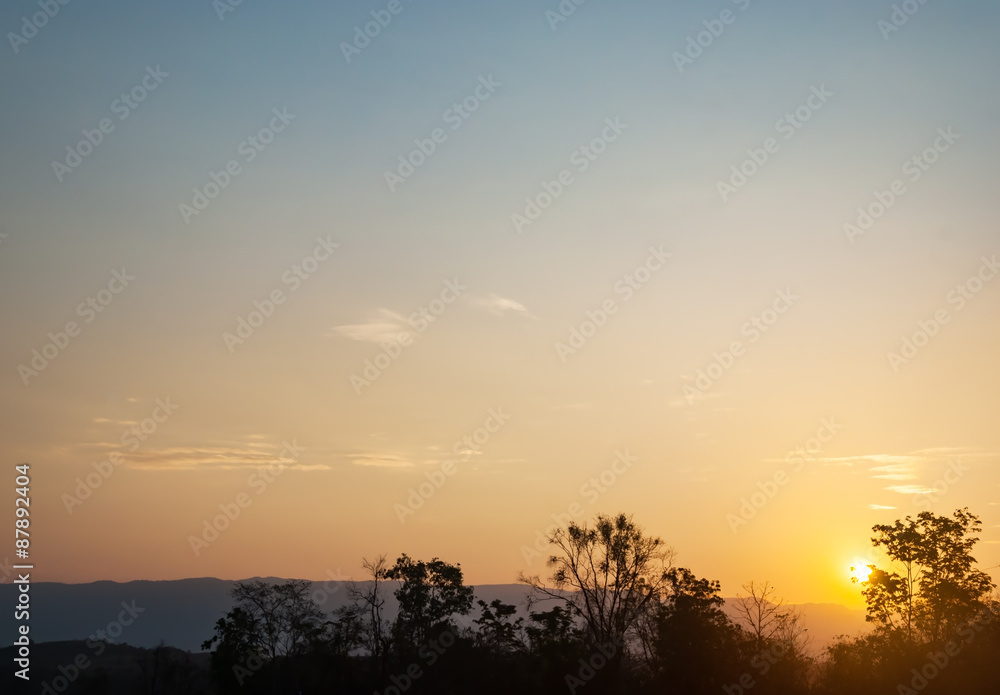 Silhouette Sunset over the Mountains Silhouette Sunset over the Mountains