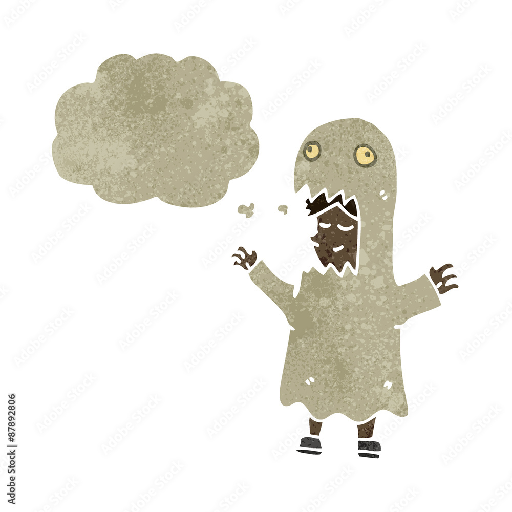retro cartoon man wearing ghost costume retro cartoon man wearing ghost costume