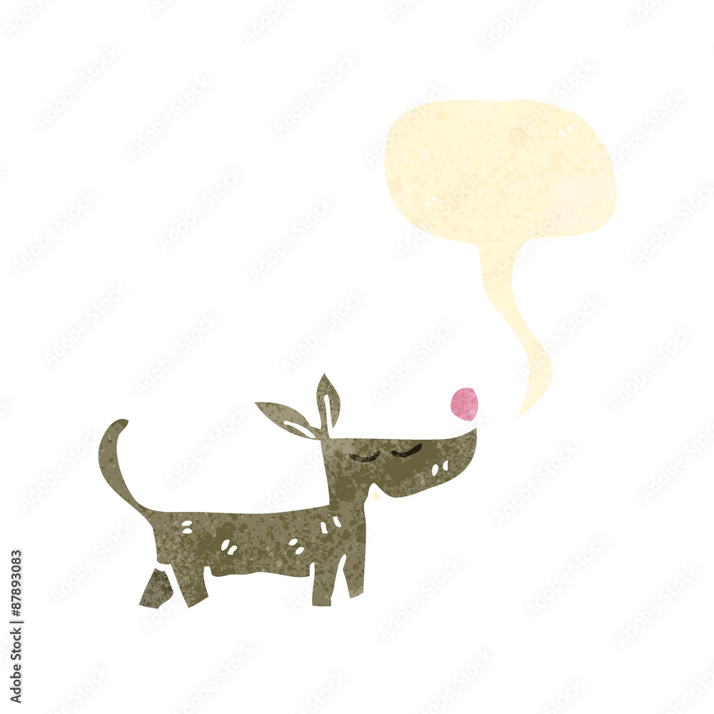 retro cartoon little dog with speech bubble retro cartoon little dog with speech bubble